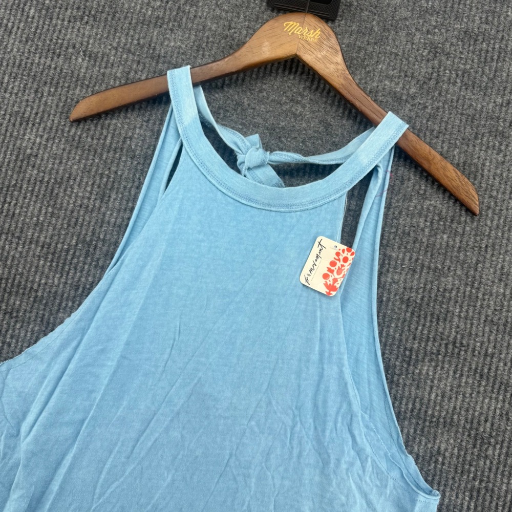 FP Movement Tank Top Women XS Blue New Tie Back High Neck Active OB2206469